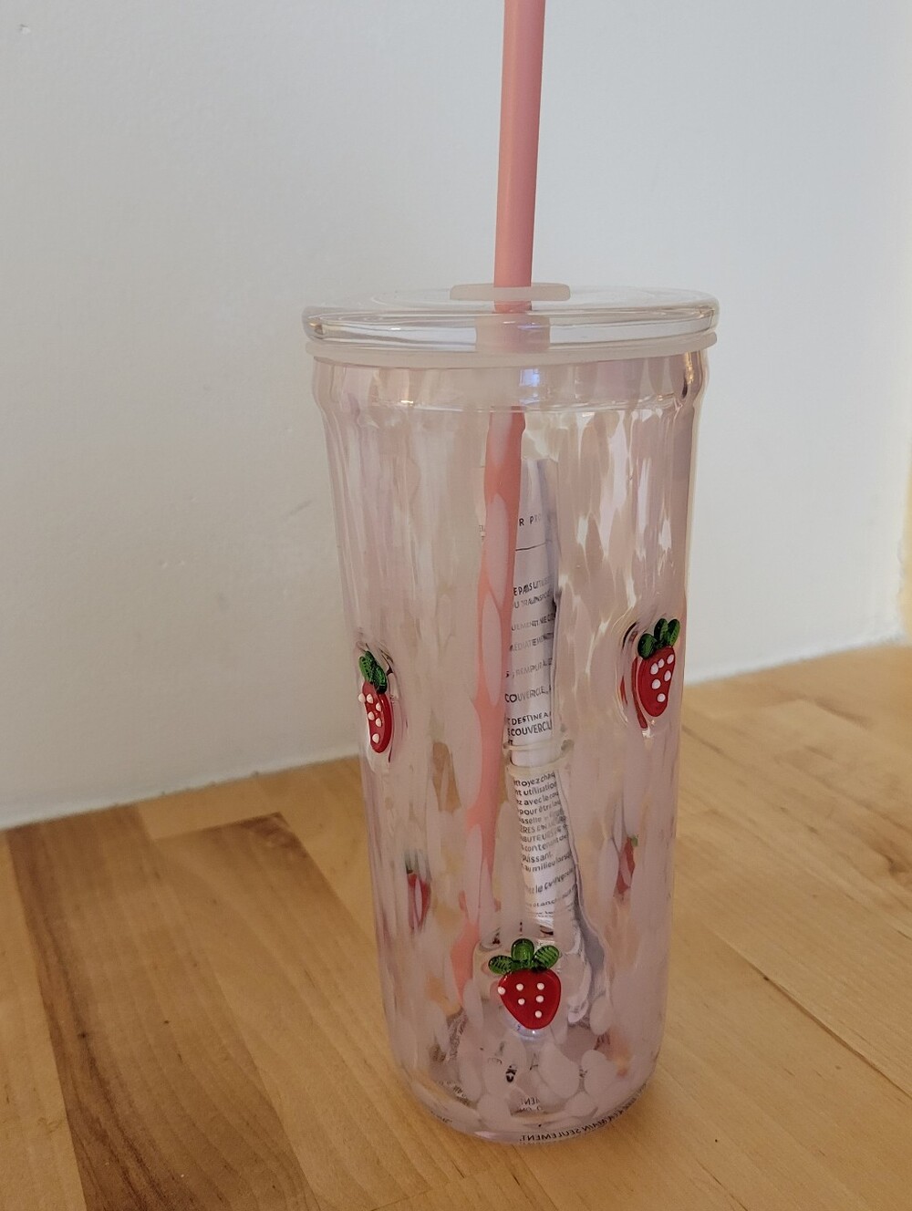 Starbucks Pink Strawberry 16oz Glass Tumbler with Straw - Picture 4 of 9